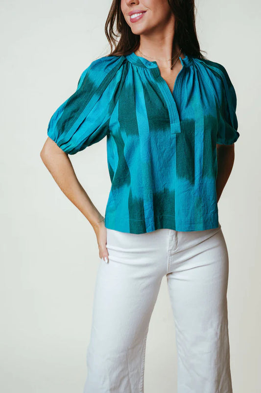 Henley Top | Cyan