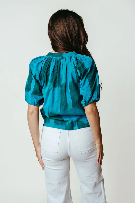 Henley Top | Cyan