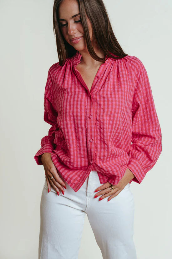 Perry Top | Pink/Red Check