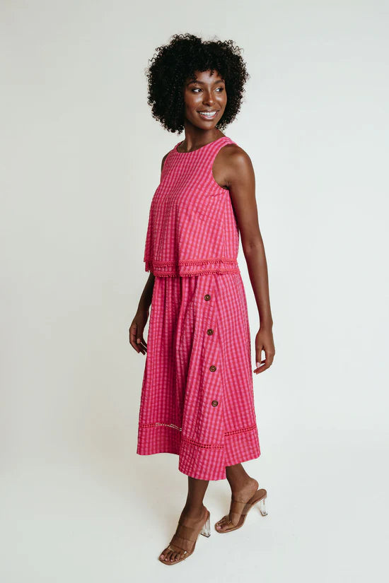 Baha Skirt | Pink/Red Check