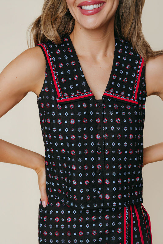 Lynn Top | Scarf Print