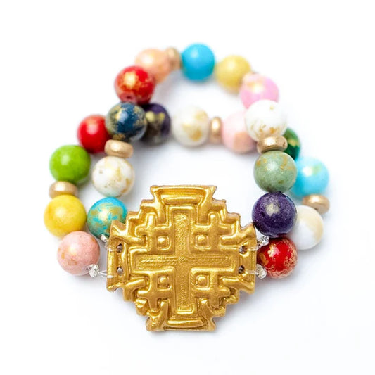Jerusalem Cross Bracelet | Multi