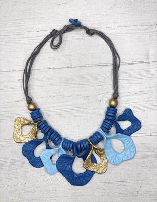 Recycled Paper Necklace | Blue
