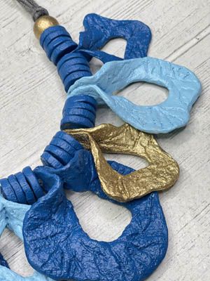 Recycled Paper Necklace | Blue