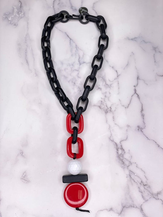 Red/Black Link Necklace