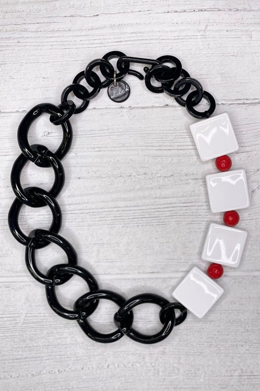 Squares Necklace | White