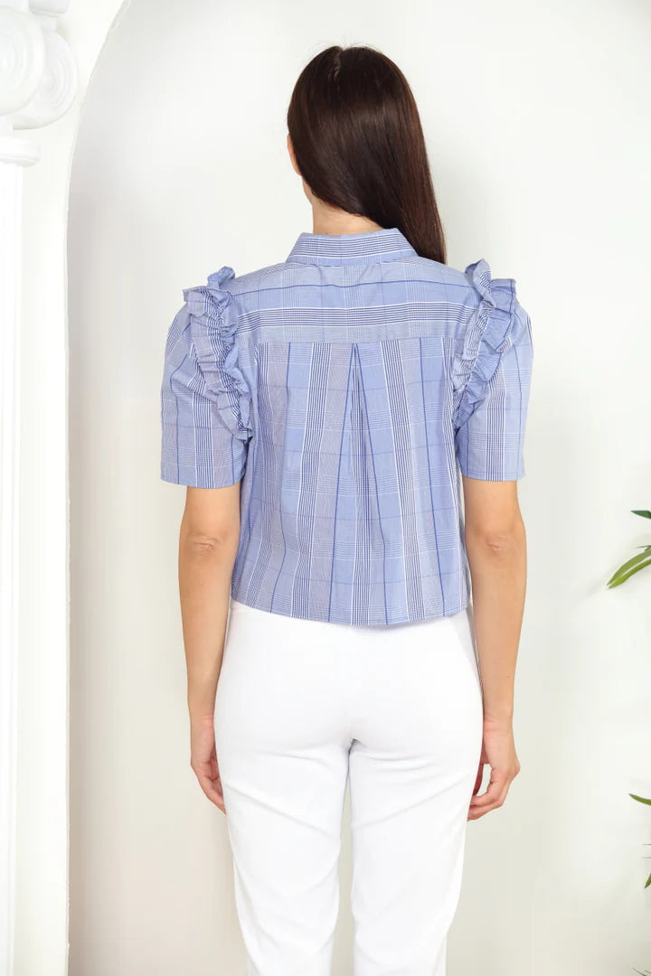 Plaid Ruffle Blouse