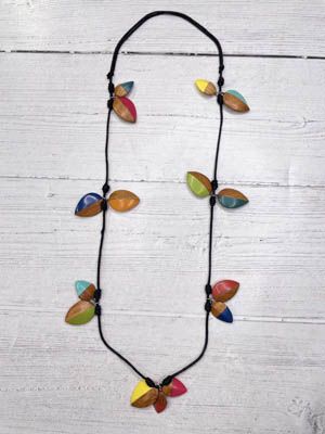 Multi Wood Leaf Necklace