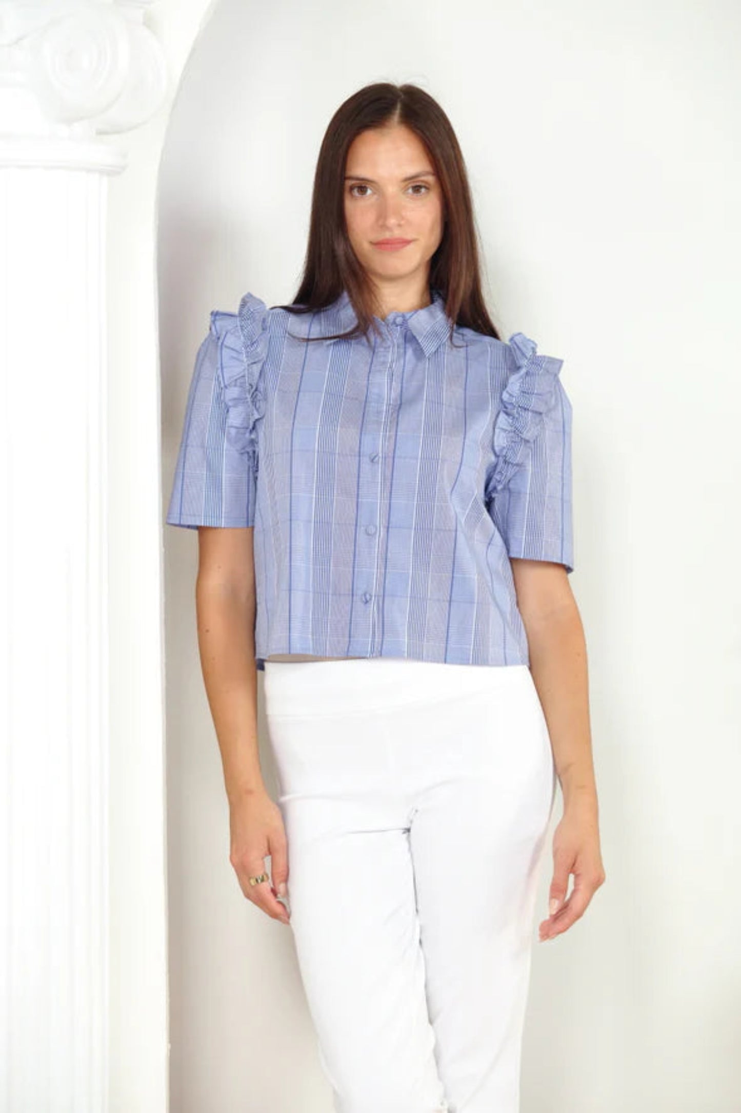 Plaid Ruffle Blouse