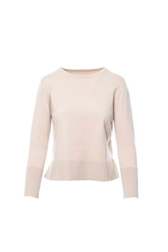 Lurex Hem Sweater | Beige