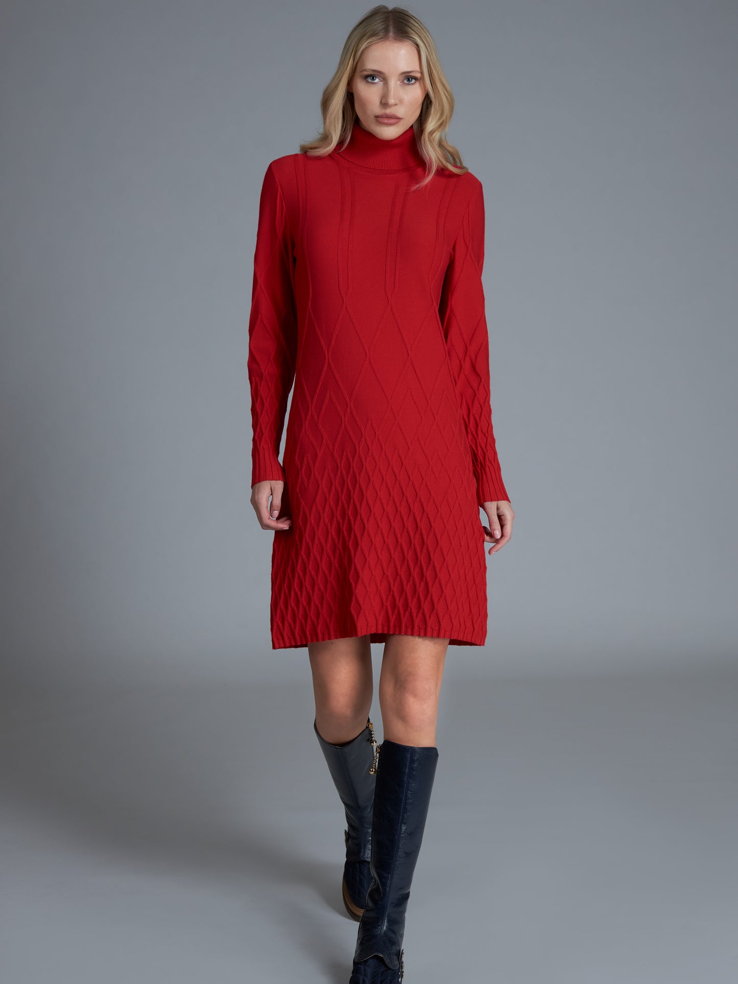 Red Turtleneck Dress