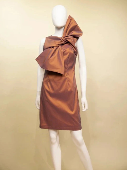 Dupioni Tie Dress | Cinnamon