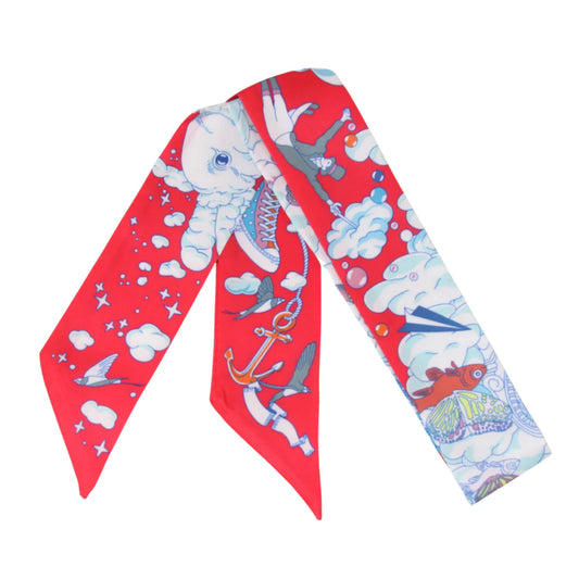 Skinny Silk Scarf | Red