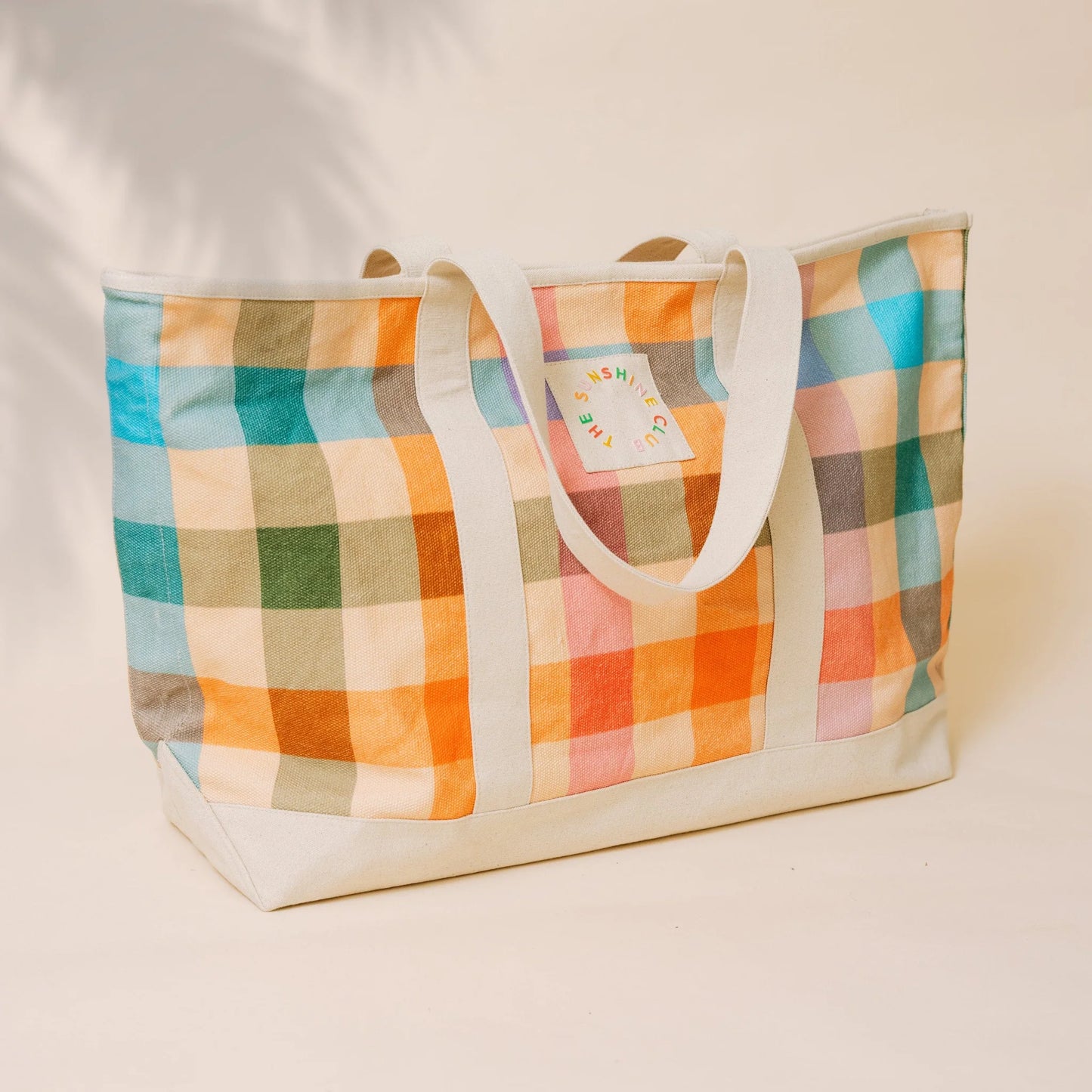 Rainbow Plaid Tote