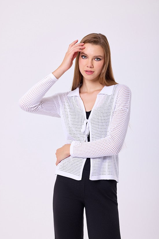 Crochet Tie Cardigan