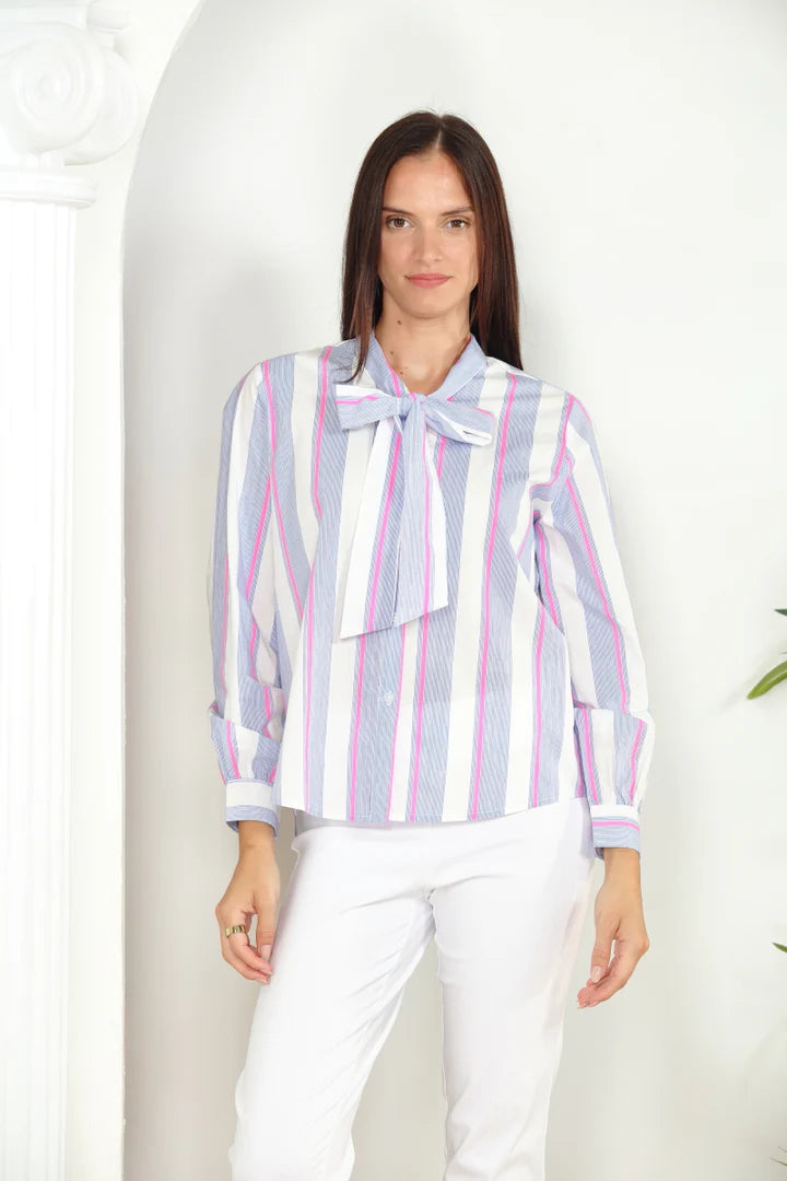 Bow Stripe Blouse