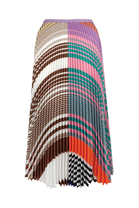 Nadia Stripe & Check Skirt