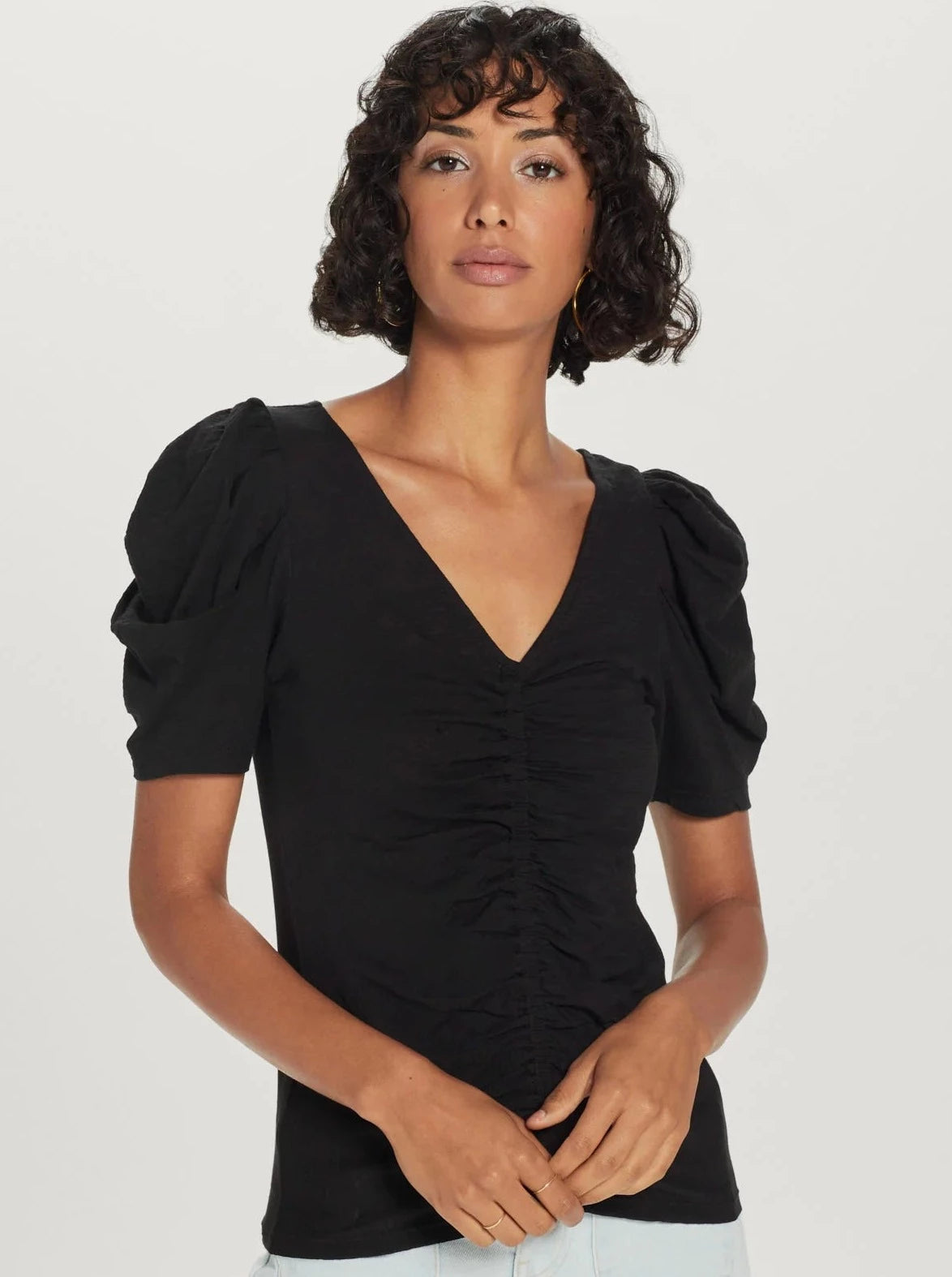 Ruched Sleeve Tee